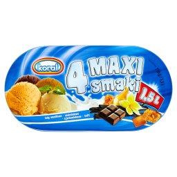 4 Maxi smaki Lody waniliowo-czekoladowo-ajerkoniakowo-toffi 1,5 l