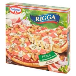 Rigga Pizza z szynką i pieczarkami z sosem czosnkowym