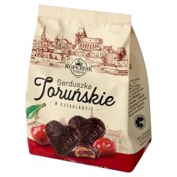 Serduszka Toruńskie w czekoladzie z nadzieniem o smaku wiśniowym
