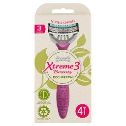 Xtreme3 Beauty Eco Green Jednorazowe maszynki do golenia dla kobiet 4 sztuki