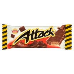Attack Wafle przekładane nadzieniem o smaku kakaowo-czekoladowym w polewie