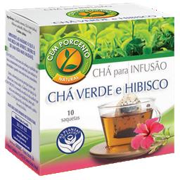 Chá infusão verde e hibisco