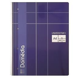 Caderno espiral universal A4 | 80 folhas | liso