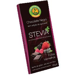 Stevia chocolate negro com frutos vermelhos
