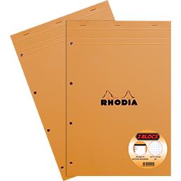 Rhodia Rhodia Bloc perforé 210x318 160 pages 5X5 le lot de 2 blocs