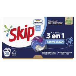 Skip Skip Lessive capsules 3-en-1 - active clean La boite de 38