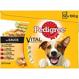 Pedigree Pedigree Vital Protection - Pâtée viandes en sauce pour chiens la boîte de 12 sachets de 100g - 1,2kg