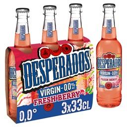 Desperados Desperados Virgin - Bière aromatisée framboise et zestes de citron sans alcool Le pack de 3 bouteilles de 33cl - 99cl