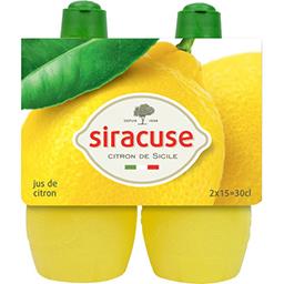 Siracuse Siracuse Jus de citron jaune le pack de 2 bouteilles de 15 cl