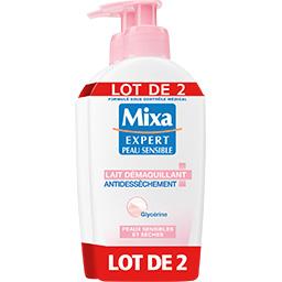 Mixa Mixa Expert Peau Sensible - Lait démaquillant anti dessèchement, peaux sensibles sèches les 2 flacons de 200 ml