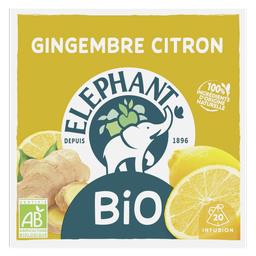 Elephant Eléphant Infusion gingembre citron BIO la boite de 20 sachets - 34g