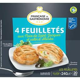 Française de Gastronomie Française Gastronomie Feuilletés aux noix de St Jacques et colin d'Alaska les 4 feuilletés de 60g - 240g