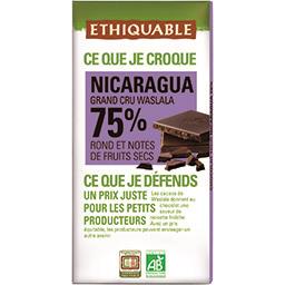 Ethiquable Ethiquable Chocolat noir 75% Nicaragua BIO la tablette de 100 g