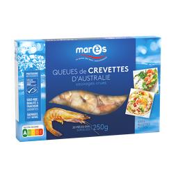 Marès Queues de crevettes d'Australie sauvages crues La boîte de 250g