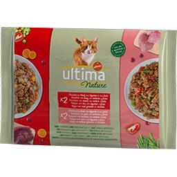 Ultima Ultima Nature bouchées pour chat bœuf & dinde les 4 sachets de 85 g
