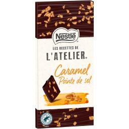 Nestlé Nestlé Les Recettes de l'Atelier - Chocolat noir caramel pointe de sel la tablette de 100g