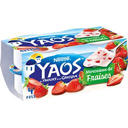 Yaos Nestlé Yaos - Yaourt à la grecque avec morceaux de fraises Les 4 pots de 125g - 500g