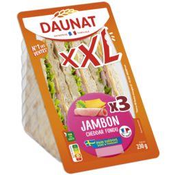 Daunat Daunat XXL - Sandwich pain suédois jambon cheddar salade la barquette de 3 - 230 g