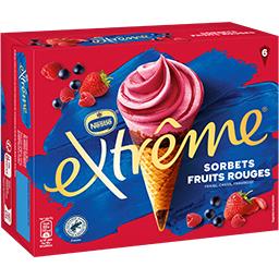 Nestlé Extrême Sorbet fruits rouges la boîte de 6 cônes de 73g - 438g