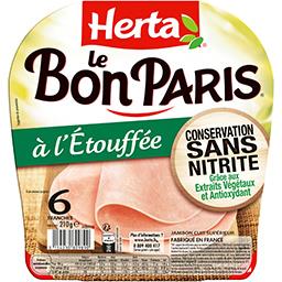 Herta Jambon conservation sans nitrite, Le Bon Paris la barquette de 6 tranches - 210 g