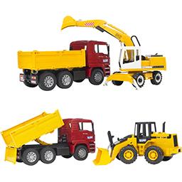 Bruder Bruder Man, ensemble camion benne & pelleteuse, à partir de 3 ans la boite de jeu