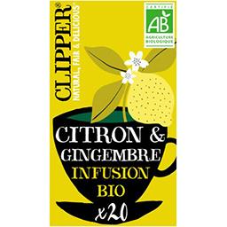 Clipper Clipper Infusion citron et gingembre bio la boite de 20 sachets - 50 g