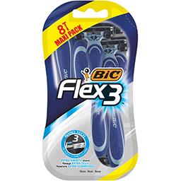 Bic Bic Flex 3 - Rasoir jetable tête pivot et lames mobiles pour Homme la boîte de 8