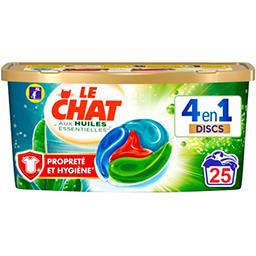 Le Chat Le Chat Discs de lessive liquide 4 en 1 aux huiles essentielles les 25 doses de 25 g
