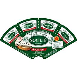 Société Société Roquefort AOP les 4 portions - 100 g