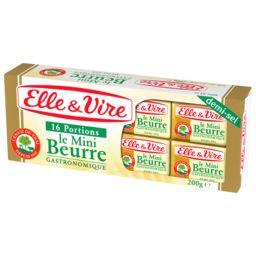 Elle & Vire Elle & Vire Le Mini Beurre gastronomique demi-sel les 16 portions de 12,5g - 200g