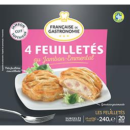 Française de Gastronomie Française Gastronomie Feuilletés au jambon emmental les 4 feuilletés de 60 g