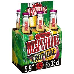 Desperados Bière aromatisée tropical rhum fruit de la passion citron vert 5,9° Le pack de 6 bouteilles de 33cl - 1,98l