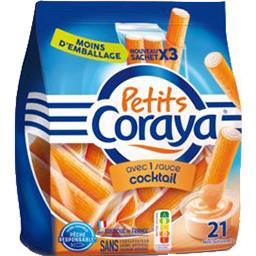 Coraya Coraya Petits Coraya - Mini bâtonnets de surimi sauce cocktail le sachet de 21 bâtonnets + sauce - 210 g