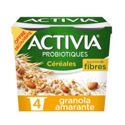 Danone Danone - Activia Spécialité laitière bifidus granola amarante les 4 pots de 120 g - Offre Découverte