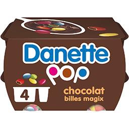 Danone Danette Crème dessert Pop chocolat billes Magix les 4 pots de 120 g