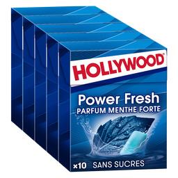 Hollywood Hollywood Power Fresh - Chewing-gum menthe forte sans sucres les 5 boites de 10 dragées - 70 g