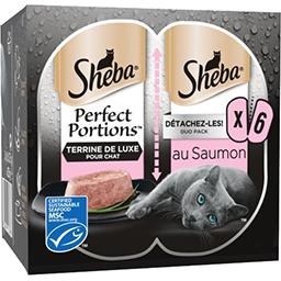 Sheba Sheba Perfect portions - terrine au saumon pour chat adulte les 6 barquettes de 37g - 222g