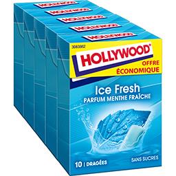 Hollywood Hollywood Chewing-gum Ice Fresh menthe fraîche sans sucres les 5 boites de 14 g - Offre Economique