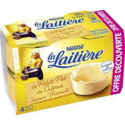 Nestlé La Laitière Petit Pot de Crème saveur biscuit les 4 pots de 100 g