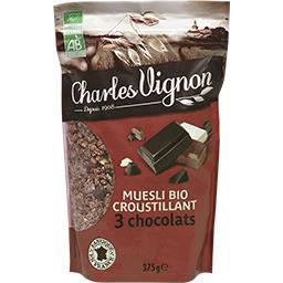 Charles Vignon Charles Vignon Muesli BIO croustillant 3 chocolats le sachet de 375 g