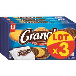 LU LU Granola - Biscuits sablés nappés chocolat au lait le lot de 3 paquets de 225 g