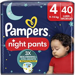 Pampers Baby Dry Night Pants - Couches culottes pour la nuit taille 4, 9-15kg le paquet de 40 couches