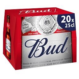 Budweiser Bud Bière blonde les 20 bouteilles de 25 cl - 500cl