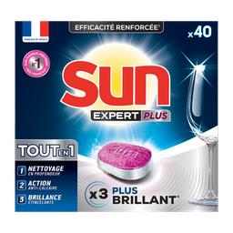 Sun Tablettes lave-vaisselle tout-en-1 - Expert plus brillance La boîte de 40 tablettes - 700g - 40 lavages