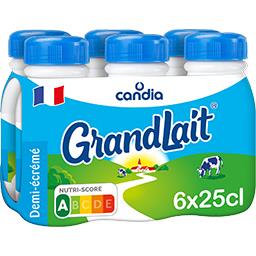 Candia Candia Grandlait - Lait demi-écrémé les 6 bouteilles de 25 cl