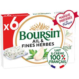 Boursin Boursin Fromage à tartiner ail & fines herbes les 6 portions de 16 g