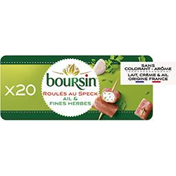 Boursin Boursin Apéritif - Roulés de fromage jambon fumé et ail & fines herbes le plateau de 20 roulés - 100 g
