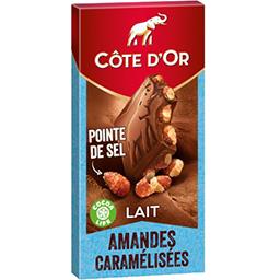 Côte d'Or Côte d'Or Chocolat lait amandes caramélisées pointe de sel la tablette de 180 g