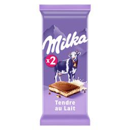 Milka Milka Chocolat Tendre au lait les 2 tablettes de 100 g
