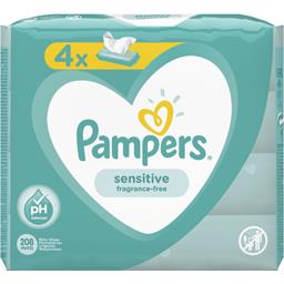 Pampers Pampers Lingettes bébé sensitive Les 4 paquets de 52 lingettes